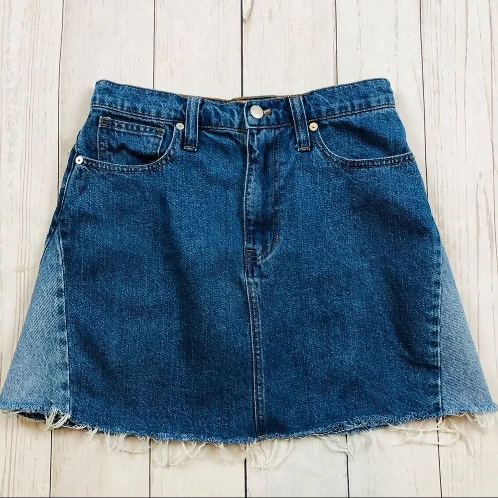 Madewell Rigid Denim A-Line Mini Skirt Size 27